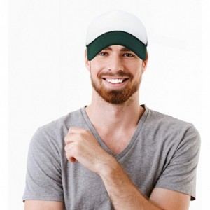 Baseball Caps Two Tone Trucker Hat Summer Mesh Cap with Adjustable Snapback Strap - Green White - CV119N21R8R $9.57