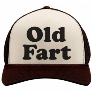 Baseball Caps Old Fart - Funny Birthday Gift For Father - Dad Joke Trucker Hat Mesh Cap - Brown/Tan - CJ18R3Y5NOA $14.47