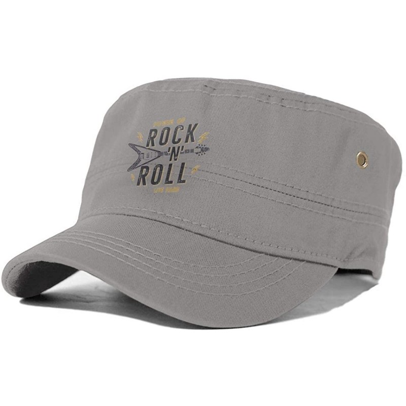 Baseball Caps Rock and Roll Adjustable Unisex Flat Top Hat Classic Baseball Cap - CO18AMS6XAW $20.99