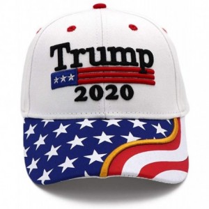 Baseball Caps Keep America Great Hat Donald Trump President 2020 Slogan with USA Flag Cap Adjustable Baseball Cap - White 8 -...