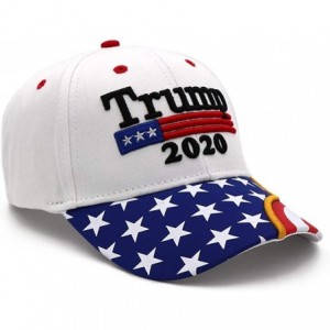 Baseball Caps Keep America Great Hat Donald Trump President 2020 Slogan with USA Flag Cap Adjustable Baseball Cap - White 8 -...