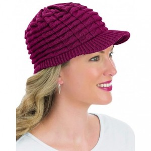 Skullies & Beanies Winter Hat with Brim - Wine - CR186LI40Y3 $11.49