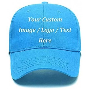 Baseball Caps Men Women Personalized Trucker Hats Customized Adjustable Snapback Baseball Caps Dad Hat - Blue - C318E9U838O $...