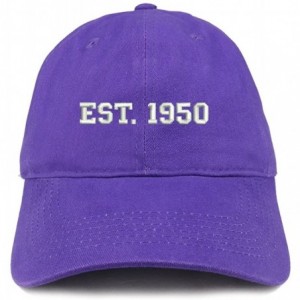 Baseball Caps EST 1950 Embroidered - 70th Birthday Gift Soft Cotton Baseball Cap - Purple - CJ180NR8Q00 $37.15