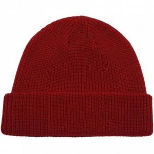 Skullies & Beanies Classic Men's Warm Winter Hats Acrylic Knit Cuff Beanie Cap Daily Beanie Hat - Dark Red - C518M6I2I09 $10.48