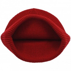 Skullies & Beanies Classic Men's Warm Winter Hats Acrylic Knit Cuff Beanie Cap Daily Beanie Hat - Dark Red - C518M6I2I09 $10.48