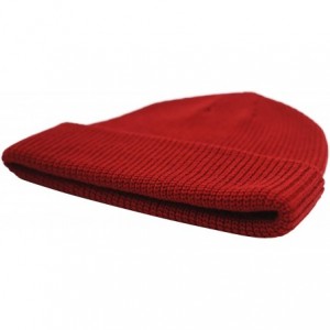 Skullies & Beanies Classic Men's Warm Winter Hats Acrylic Knit Cuff Beanie Cap Daily Beanie Hat - Dark Red - C518M6I2I09 $10.48