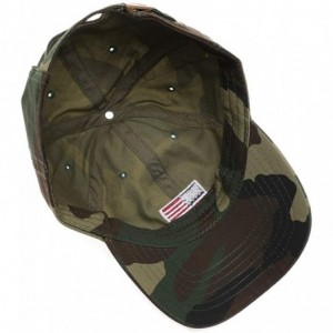 Baseball Caps USA American Flag Embroidered 100% Cotton Adjustable Strap Baseball Cap Hat - Flag - Woodland - CF1967QXR3A $11.62