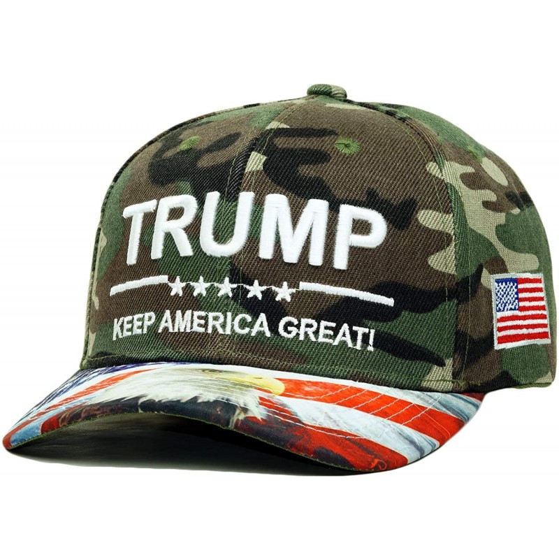 Baseball Caps Trump Keep America Great! Embroidery Hat Adjustable 45 President USA Eagle Baseball Cap - Green Camo - CM18UEGG...