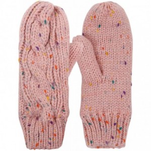 Skullies & Beanies Adult Women's 3 Piece Winter Set - Pompom Beanie Hat- Scarf- Mittens - Pink Glove W/ Lined - CP18EWNE83L $...
