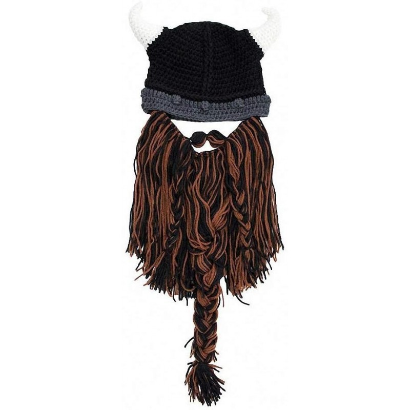 Skullies & Beanies Skullies Beanies Handmade Knitted Mustache - 1 - CX18LND4RK7 $14.37