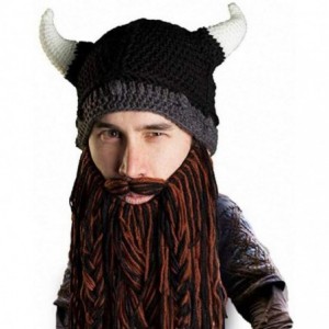 Skullies & Beanies Skullies Beanies Handmade Knitted Mustache - 1 - CX18LND4RK7 $14.37