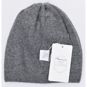 Skullies & Beanies Womens Darkgrey Cashmere Slouchy Raccoon - CI18AITAQYQ $32.79