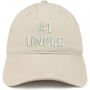 Baseball Caps Number 1 Uncle Embroidered Low Profile Soft Cotton Baseball Cap - Stone - CZ184UUZ0H3 $33.14