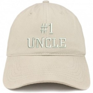 Baseball Caps Number 1 Uncle Embroidered Low Profile Soft Cotton Baseball Cap - Stone - CZ184UUZ0H3 $21.05