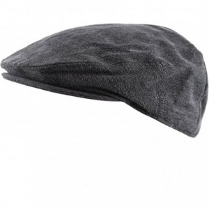 Newsboy Caps Washed Denim Cotton Newsboy Ivy Cap Style Hat - Black - CU12O8XHCE5 $8.23