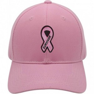 Baseball Caps Survivor Hat - Women's Adjustable Cap - Breast Cancer Awareness - Pink - CQ18I3WTEGU $38.50