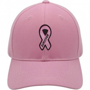 Baseball Caps Survivor Hat - Women's Adjustable Cap - Breast Cancer Awareness - Pink - CQ18I3WTEGU $22.68