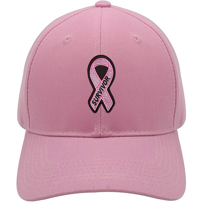 Baseball Caps Survivor Hat - Women's Adjustable Cap - Breast Cancer Awareness - Pink - CQ18I3WTEGU $22.68