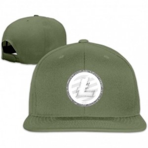 Skullies & Beanies The Litecoin LTC Mens Premium Flat Baseball Cap Adjustable Flat Hat - Forestgreen - CT189W4CXQX $12.33
