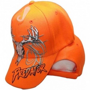 Skullies & Beanies Deer Skull Hunter Predator Neon Bright Orange Embroidered Cap Hat 909A - CX18C6CUZX9 $11.79