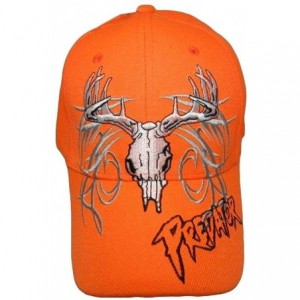 Skullies & Beanies Deer Skull Hunter Predator Neon Bright Orange Embroidered Cap Hat 909A - CX18C6CUZX9 $11.79