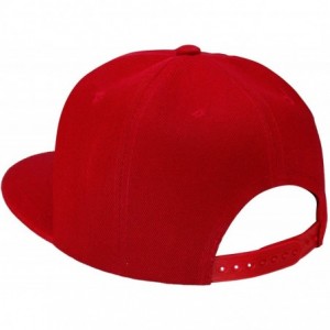 Baseball Caps Classic Snapback Hat Cap Hip Hop Style Flat Bill Blank Solid Color Adjustable Size - 2pcs Red & Red - CY195A4UH...