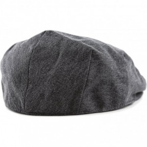 Newsboy Caps Washed Denim Cotton Newsboy Ivy Cap Style Hat - Black - CU12O8XHCE5 $8.23