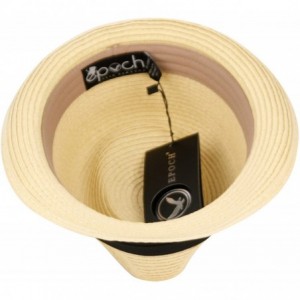 Fedoras Men's Summer Stingy Short Brim Derby Fedora Pleated Hatband Hat - A Natural - CK12F9BZU47 $26.77