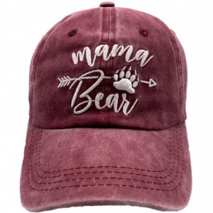 Baseball Caps Mama Bear Ponytail Hat Embroidered Messy High Bun Distressed Baseball Cap - Mama Bear - Burgundy - CX18AORQ9HS ...