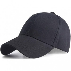 Baseball Caps Plain Cotton Baseball Cap Classic Adjustable Hats for Men Women Unisex Fitted Blank Hat - Black - CA192EK7ZKG $...