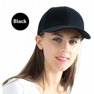 Baseball Caps Plain Cotton Baseball Cap Classic Adjustable Hats for Men Women Unisex Fitted Blank Hat - Black - CA192EK7ZKG $...