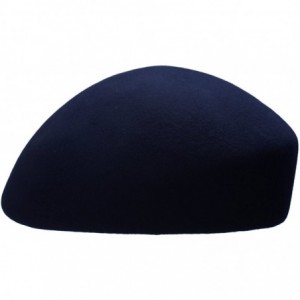 Berets Women Unisex 100% Wool Felt Beret Hats Pillbox Fascinator Saucer Tilt Cap A468 - Navy Blue - CT18GG3Z560 $20.49