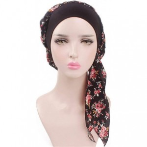 Skullies & Beanies Women Vintage Elastic Wide Band Chemo Head Scarf Turbans Night Sleep Hat Cap - 3 Color Pack B - CA18I4R5RN...