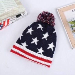 Skullies & Beanies Women Men Crochet Knitted Ball Stripe Stars Winter Warm Beanie Hat Ski Cap - G - CX18KZ08DEQ $17.54