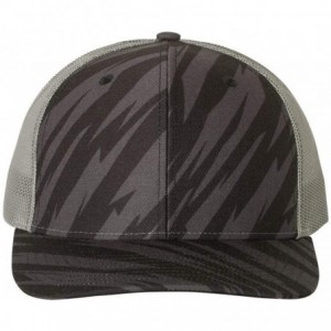 Baseball Caps Richardson Unisex 112 Trucker Adjustable Snapback Baseball Cap - Streak Black/ Charcoal - C01889DS32N $9.47