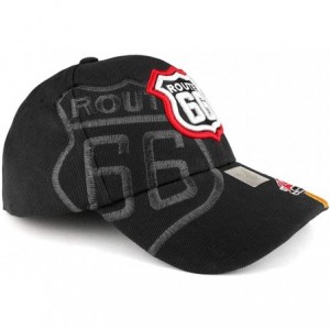 Baseball Caps Route 66 Classic Car Embroidered Structured Baseball Cap - Black - CC18637OIRO $11.62