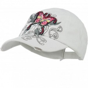 Baseball Caps Baseball Cap with Jeweled Butterfly - White - CR11P5HKDW5 $17.45