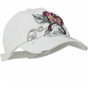 Baseball Caps Baseball Cap with Jeweled Butterfly - White - CR11P5HKDW5 $17.45