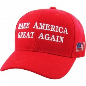 Baseball Caps Make America Great Again Our President Donald Trump Slogan with USA Flag Cap Adjustable Baseball Hat Red - C512...