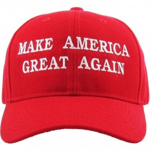 Baseball Caps Make America Great Again Our President Donald Trump Slogan with USA Flag Cap Adjustable Baseball Hat Red - C512...