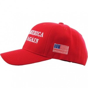 Baseball Caps Make America Great Again Our President Donald Trump Slogan with USA Flag Cap Adjustable Baseball Hat Red - C512...