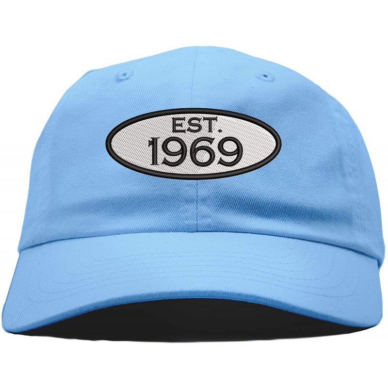 Baseball Caps Established 1969 Embroidered 51st Birthday Gift Soft Crown Cotton Cap - Vc300_babyblue - CE18QMMNOM5 $20.05