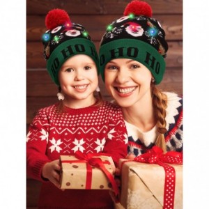 Skullies & Beanies 2 Pieces Christmas LED Light up Hat Xmas Beanie Hat LED Pom Pom Hat for Christmas Party (Santa Claus and E...