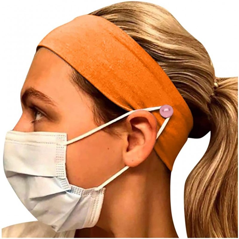 Balaclavas Button Headband for Nurses Women Men Yoga Sports Workout Turban Heawrap Face Cover Holder - Protect Your Ears - CN...