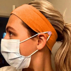 Balaclavas Button Headband for Nurses Women Men Yoga Sports Workout Turban Heawrap Face Cover Holder - Protect Your Ears - CN...