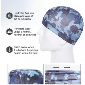 Skullies & Beanies Helmet Liner Skull Cap Sweat Wicking Running Beanie Men & Women Multifunctional Headwear Hard Hat - Blue C...