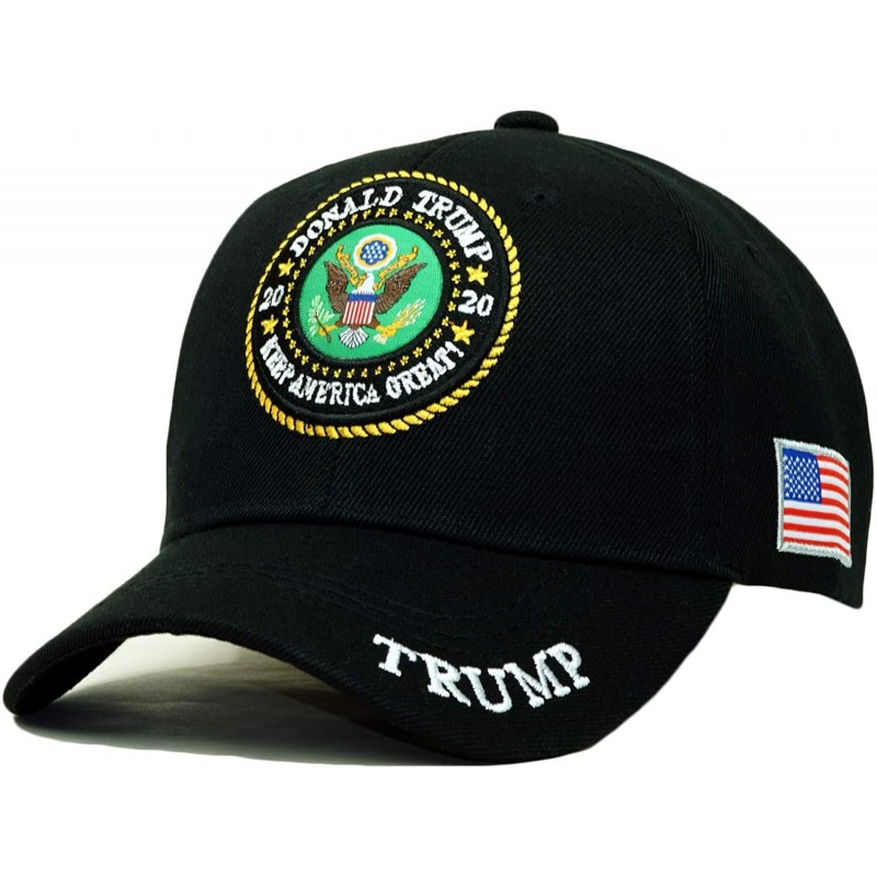 Baseball Caps Trump 2020 Keep America Great Embroidery Campaign Hat USA Baseball Cap - Usa Emblem- Black - C918W6MM7X3 $14.33
