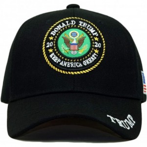 Baseball Caps Trump 2020 Keep America Great Embroidery Campaign Hat USA Baseball Cap - Usa Emblem- Black - C918W6MM7X3 $14.33