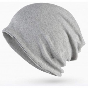 Skullies & Beanies Winter Warm Beanie Soft Baggy Knit Skull Ponytail Hats Sleep Chemo Caps and Neck Dual - Light Grey - CB18H...